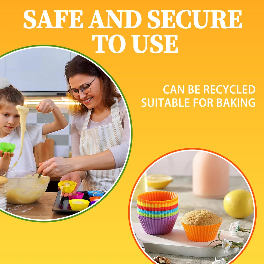 12-Piece Silicone Cupcake & Muffin Baking Mold Set