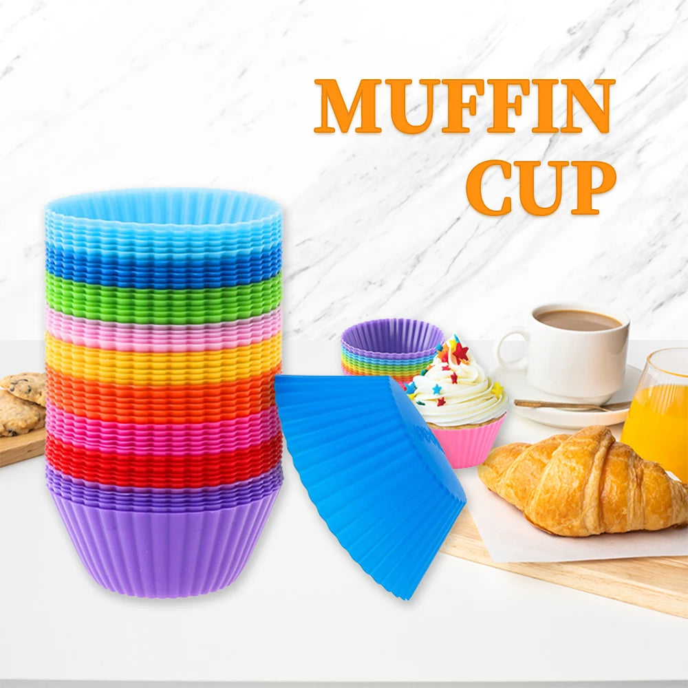 12-Piece Silicone Cupcake & Muffin Baking Mold Set