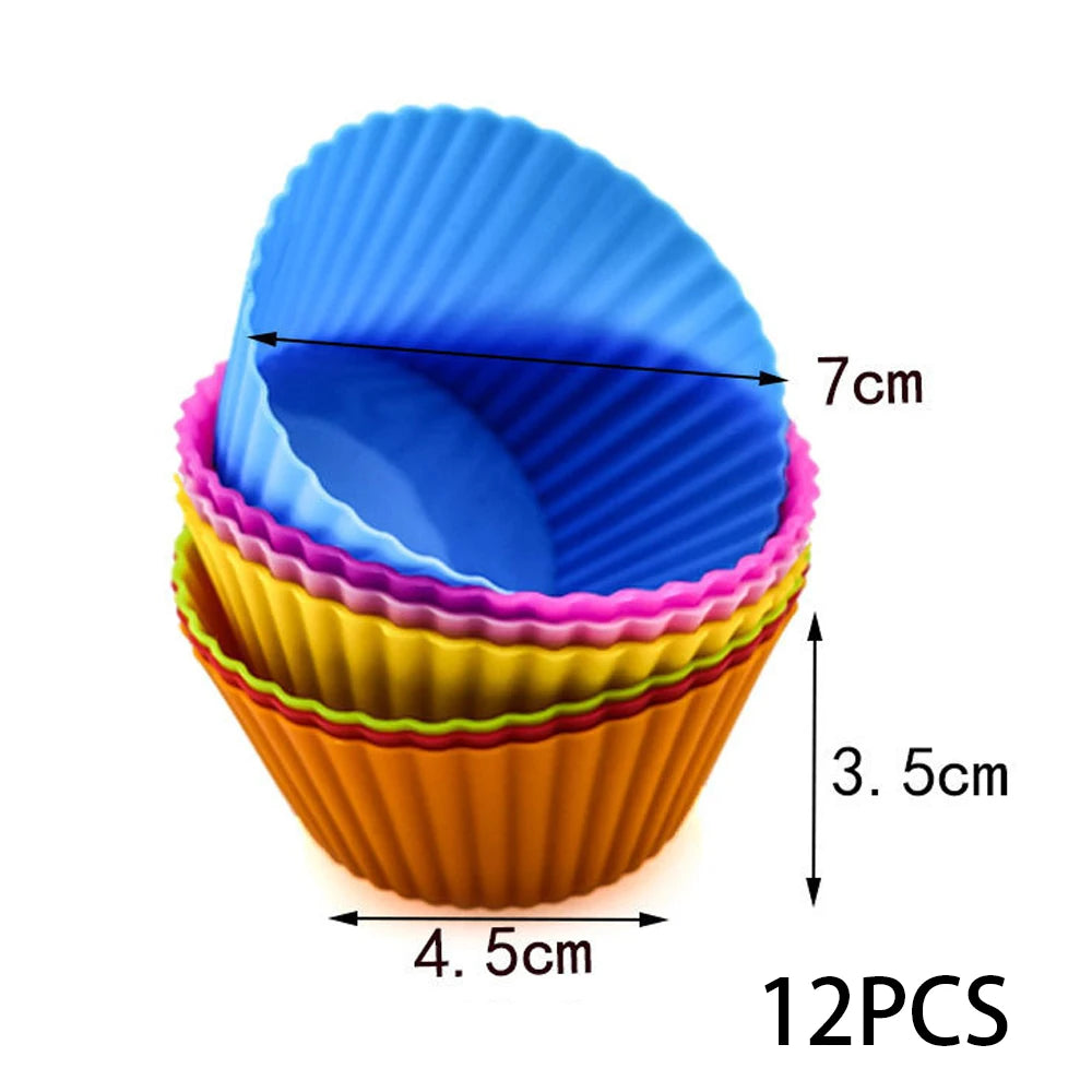 12-Piece Silicone Cupcake & Muffin Baking Mold Set