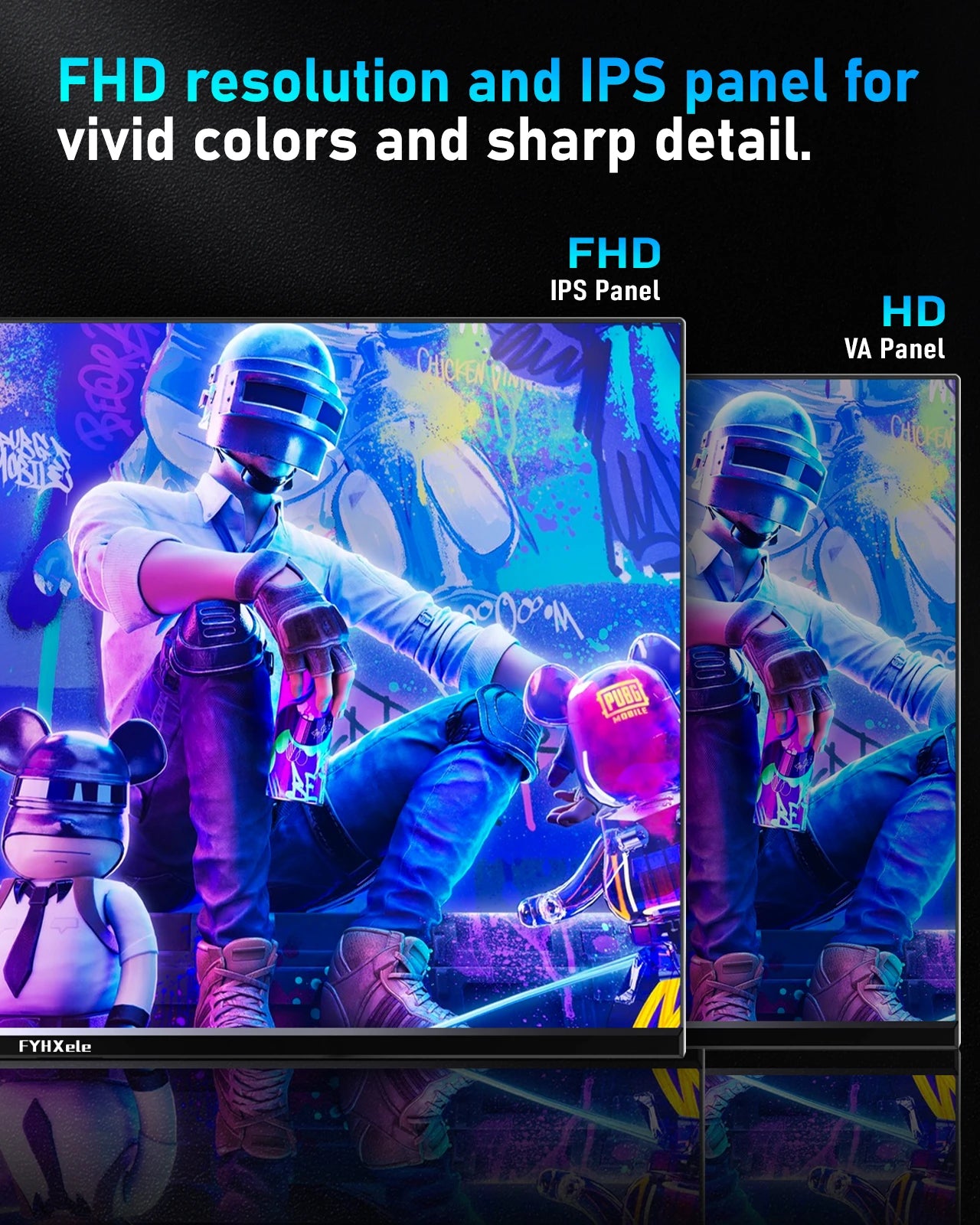 FYHXele 24-Inch 180Hz FHD Gaming Monitor – 1ms Response, HDR & G-Sync Support