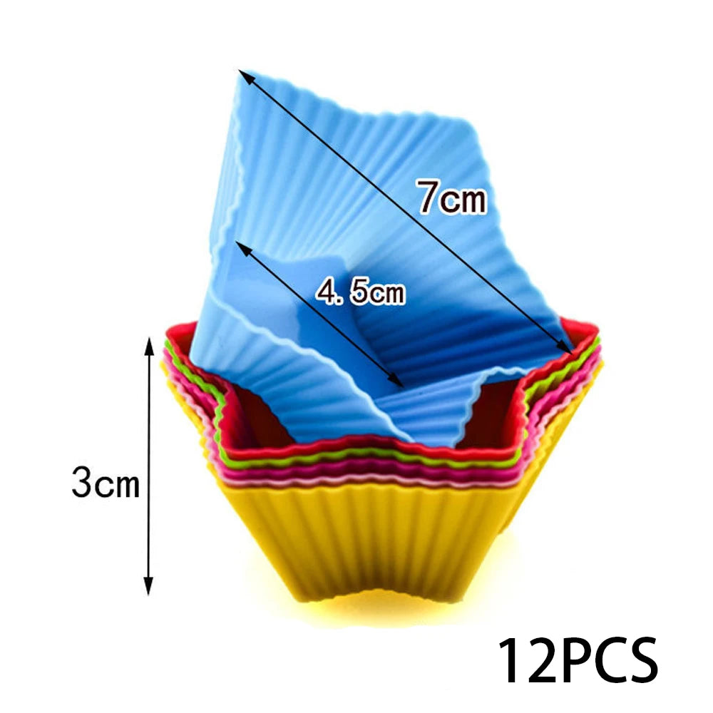 12-Piece Silicone Cupcake & Muffin Baking Mold Set