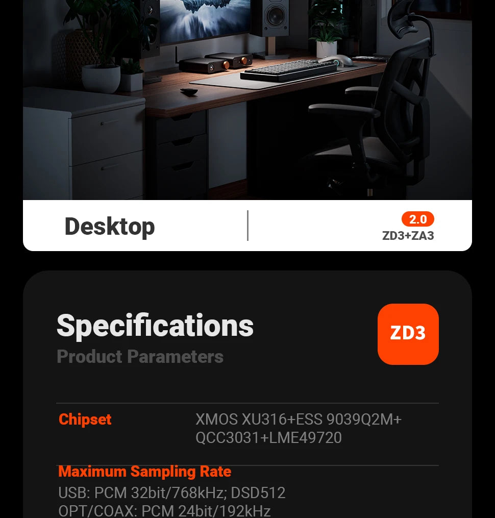 Fosi Audio ZD3 Bluetooth USB Desktop DAC with ARC