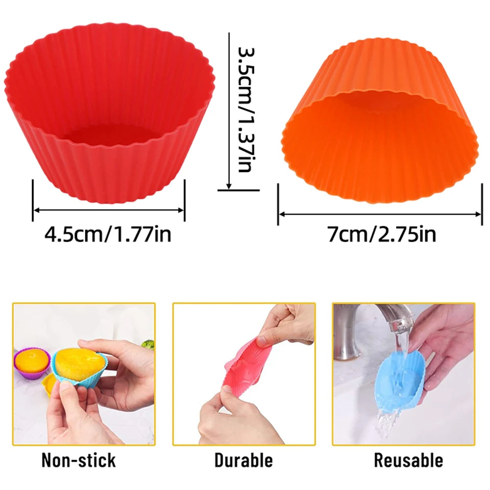 12-Piece Silicone Cupcake & Muffin Baking Mold Set