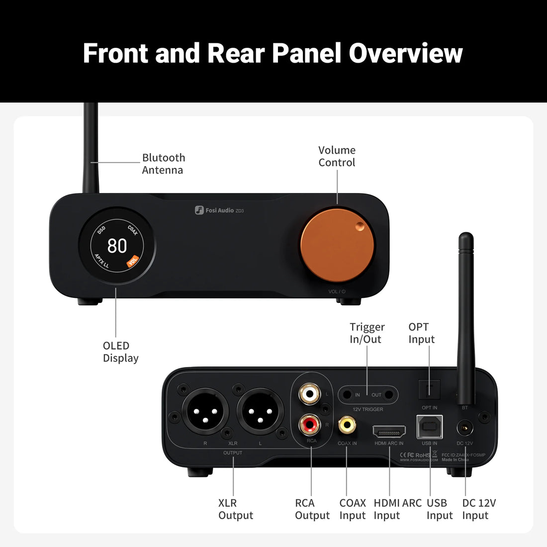 Fosi Audio ZD3 Bluetooth USB Desktop DAC with ARC