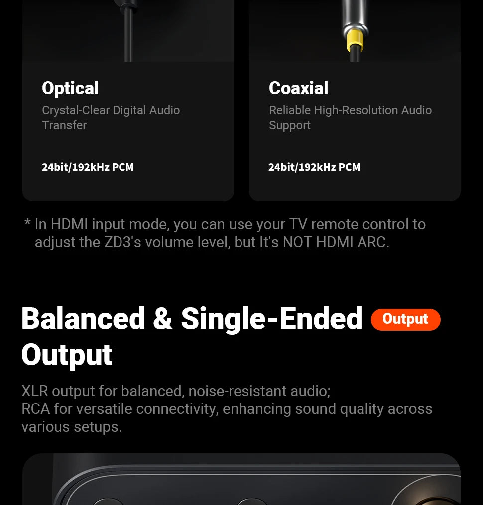 Fosi Audio ZD3 Bluetooth USB Desktop DAC with ARC