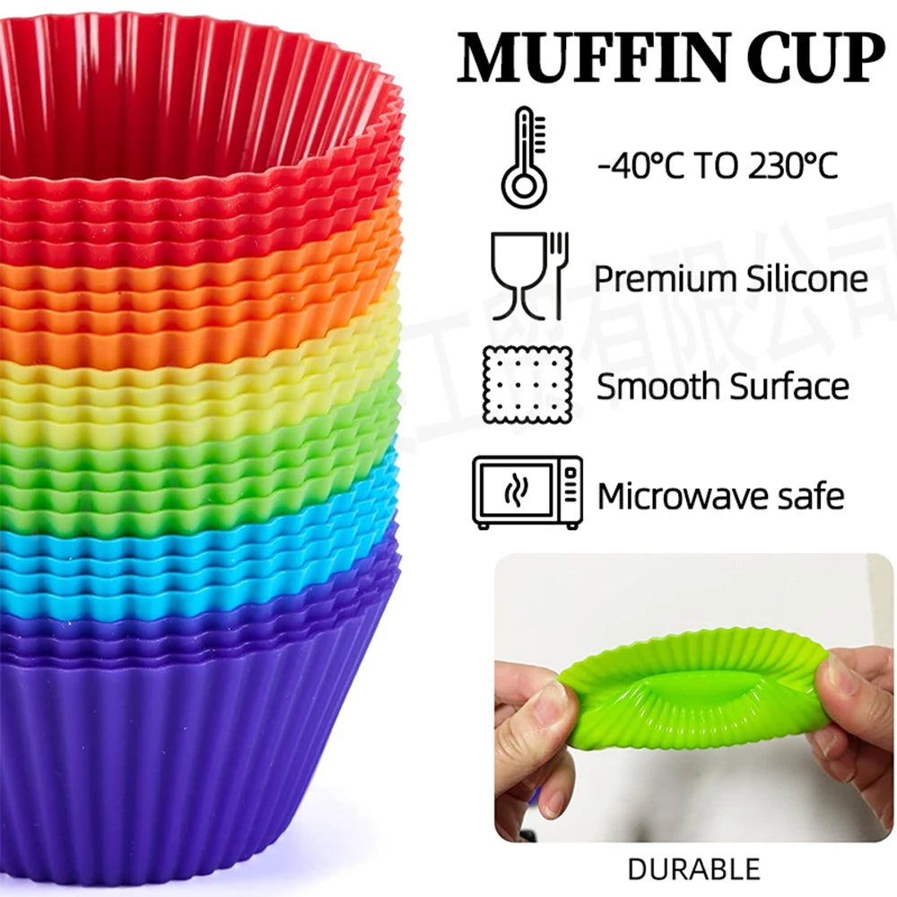 12-Piece Silicone Cupcake & Muffin Baking Mold Set