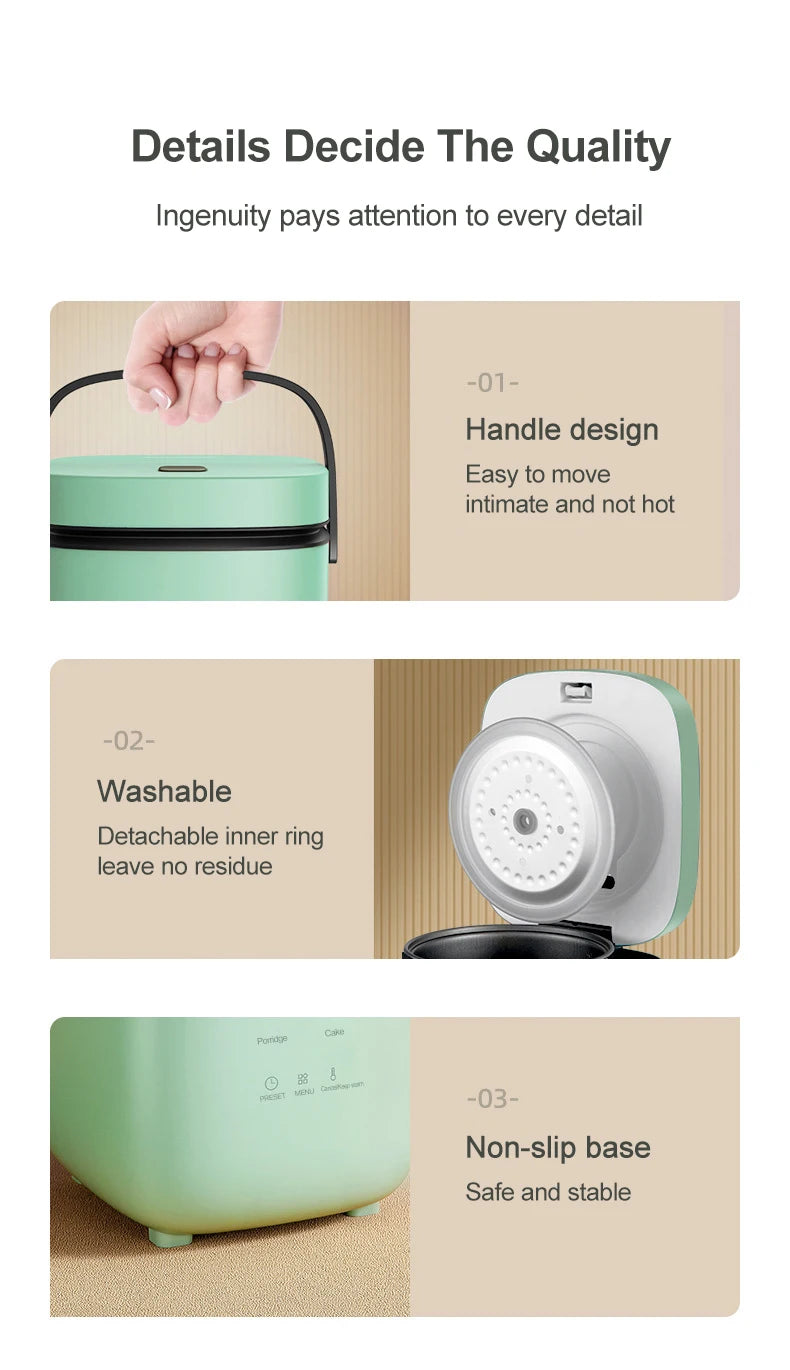 Mini Automatic 1.2L Rice Cooker for 1–2 People
