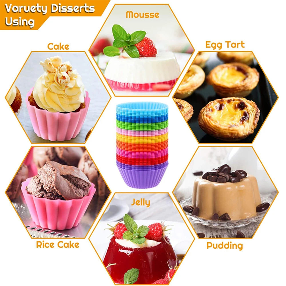 12-Piece Silicone Cupcake & Muffin Baking Mold Set