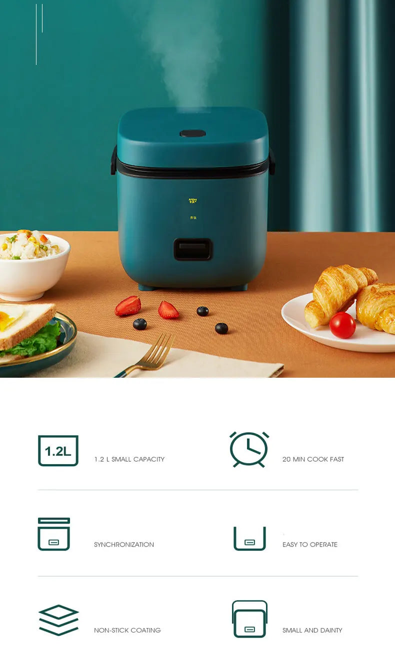 Mini Automatic 1.2L Rice Cooker for 1–2 People