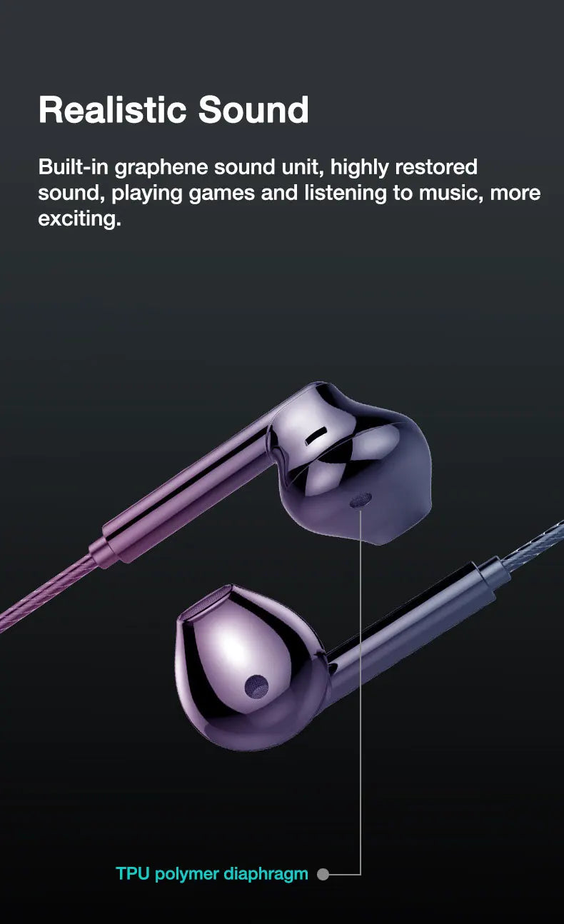 EARDECO Wired In-Ear Headphones with Mic