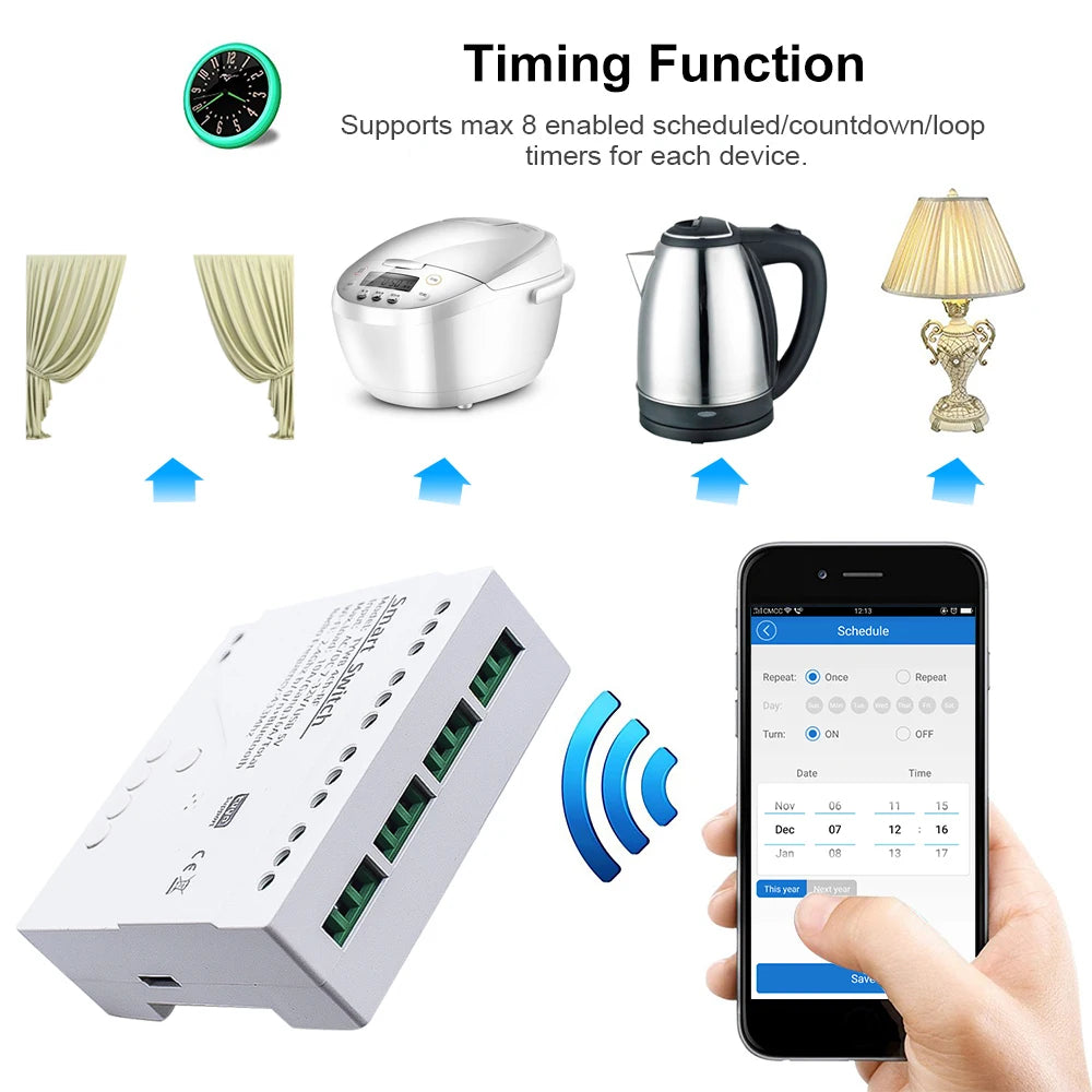4CH Tuya WiFi Smart Relay Switch Module
