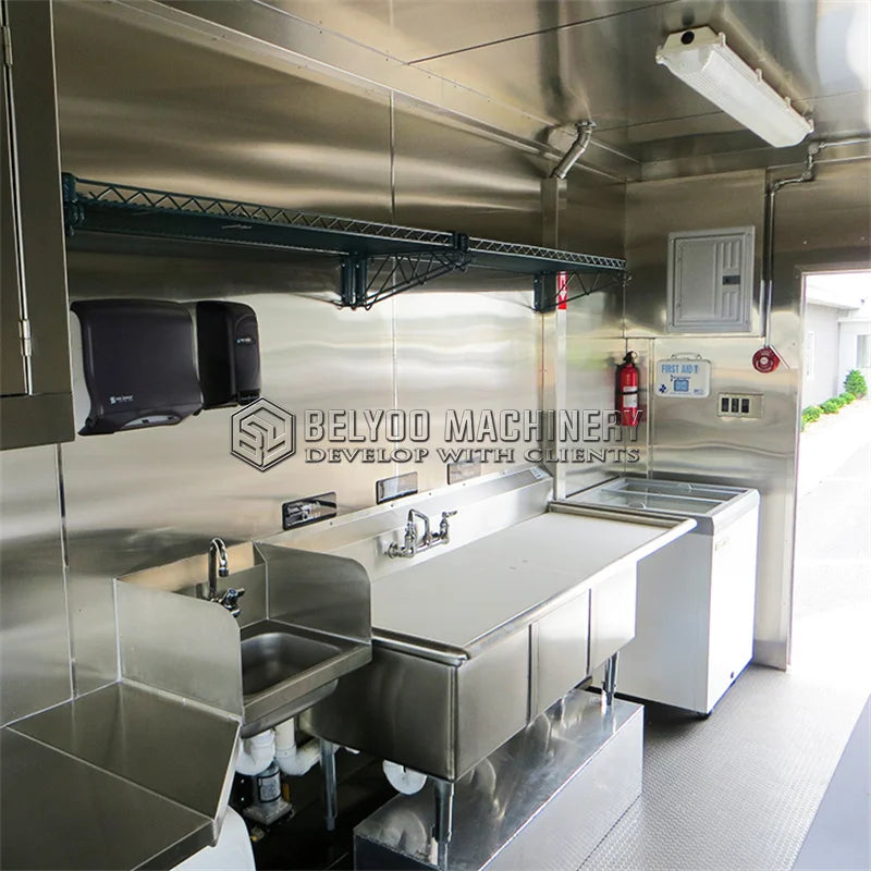 2024 9.8ft Street Food Truck Mobile Hot Dog Stand Food Truck With Full Kitchen Juice Vending Trailer Ice Cream Cart