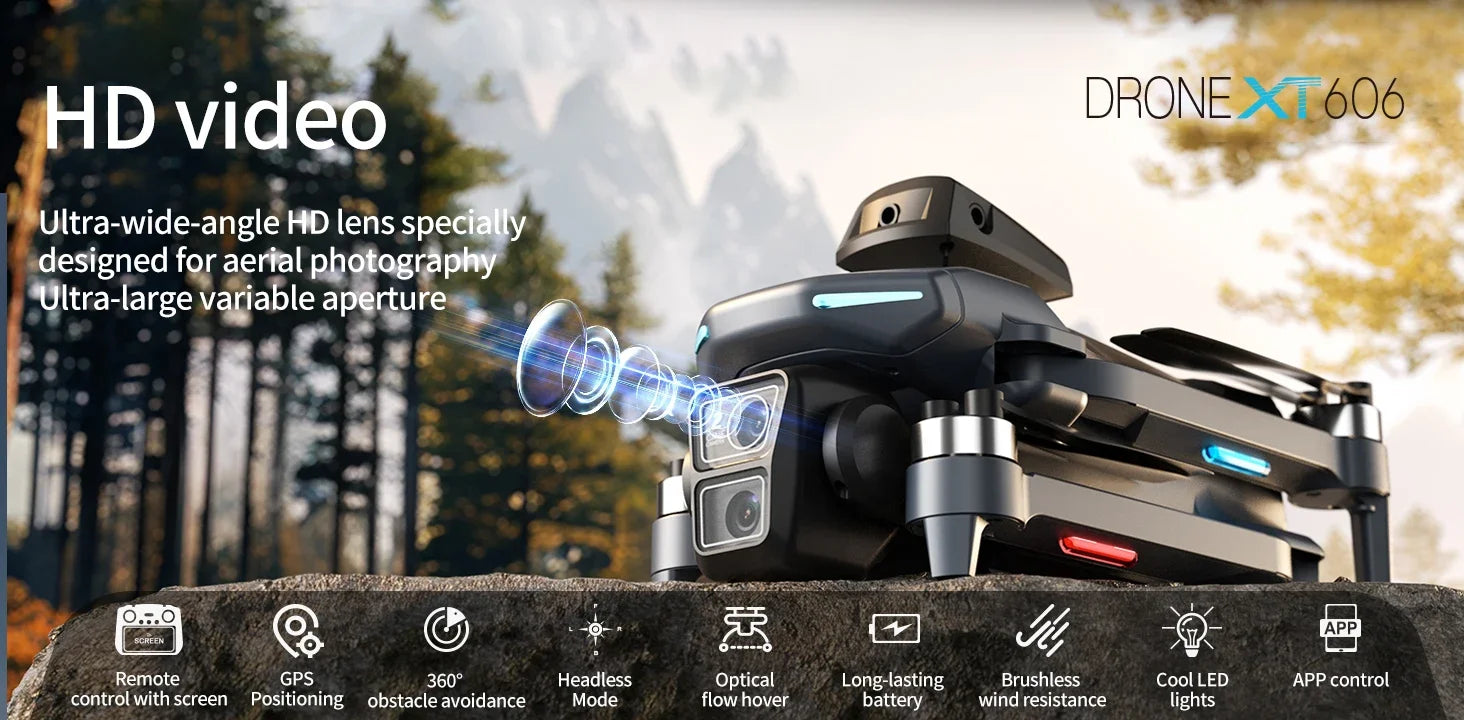 Xiaomi XT606 MAX GPS Drone 4k Professional 8K HD Camera FPV Wish Screen Drone 360° Obstacle Avoidance Quadcopter Toys Dron