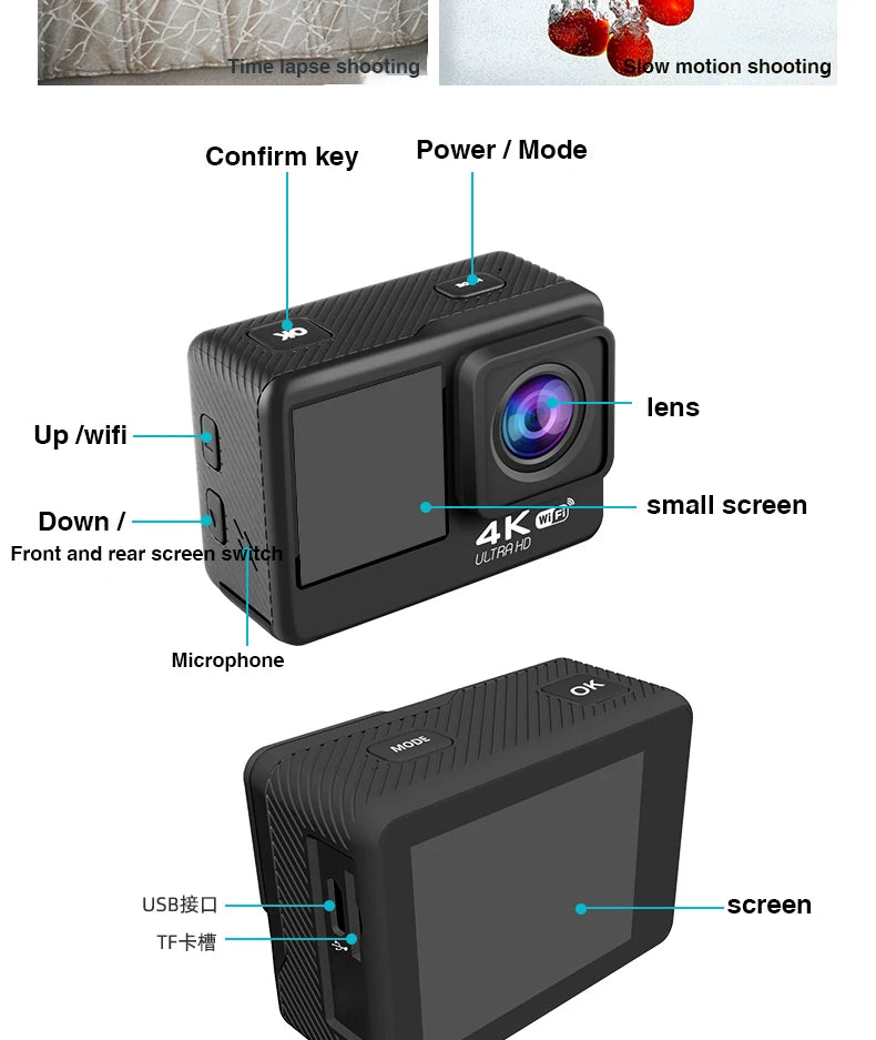 4K Ultra HD Action Camera with WiFi & Waterproof Case