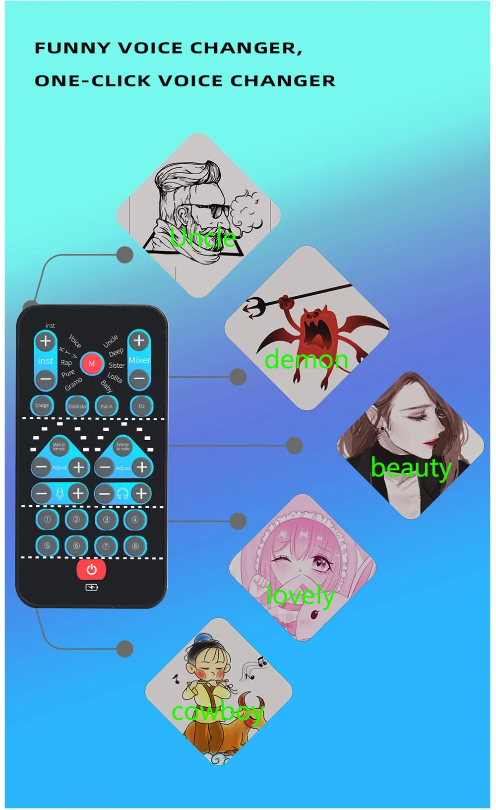 M10 Portable Voice Changer with Karaoke Function