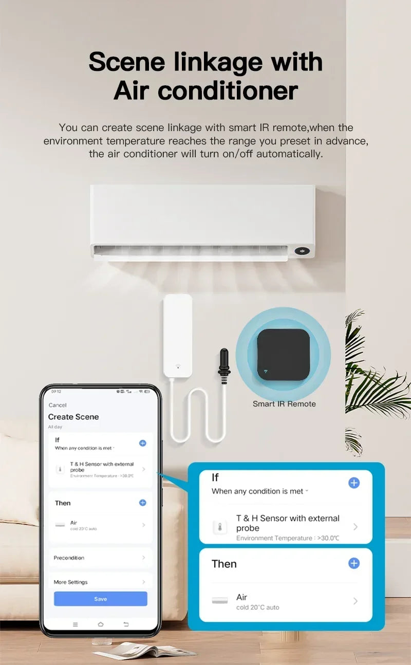 Tuya WiFi Temperature & Humidity Sensor with Probe