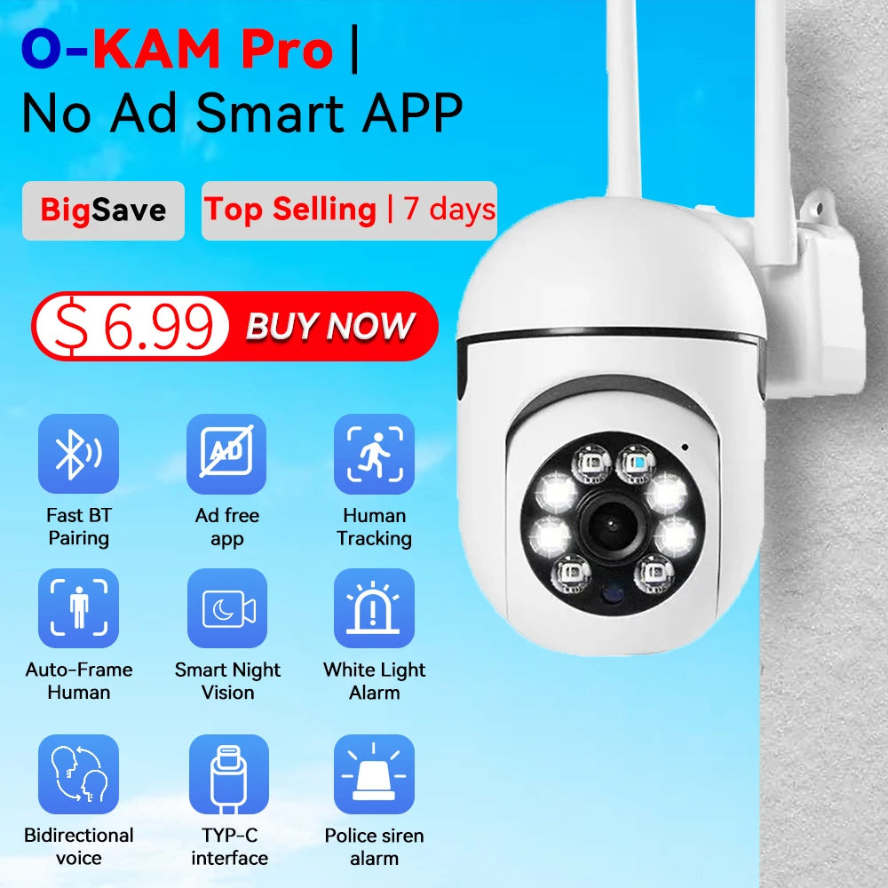 O-Kam Pro 8MP WiFi Outdoor IP Camera with 5X Zoom