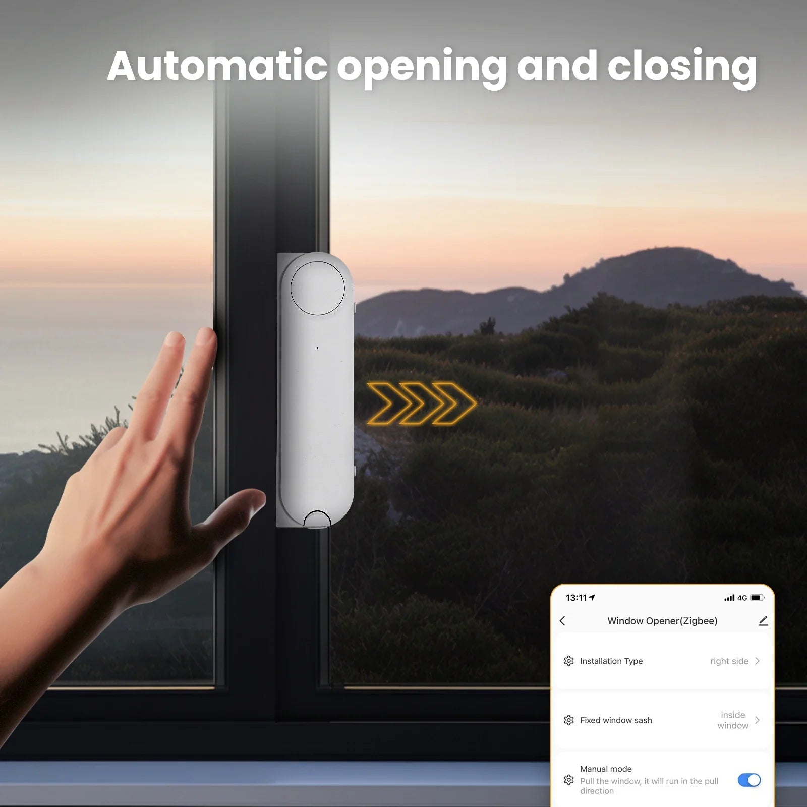 MOES Tuya ZigBee Smart Window Opener with Solar Charging