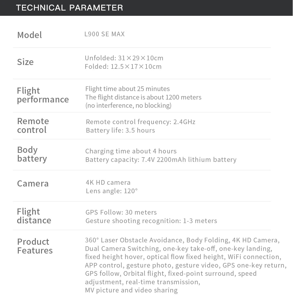 L900 Pro MAX 4K GPS Drone with Dual Camera