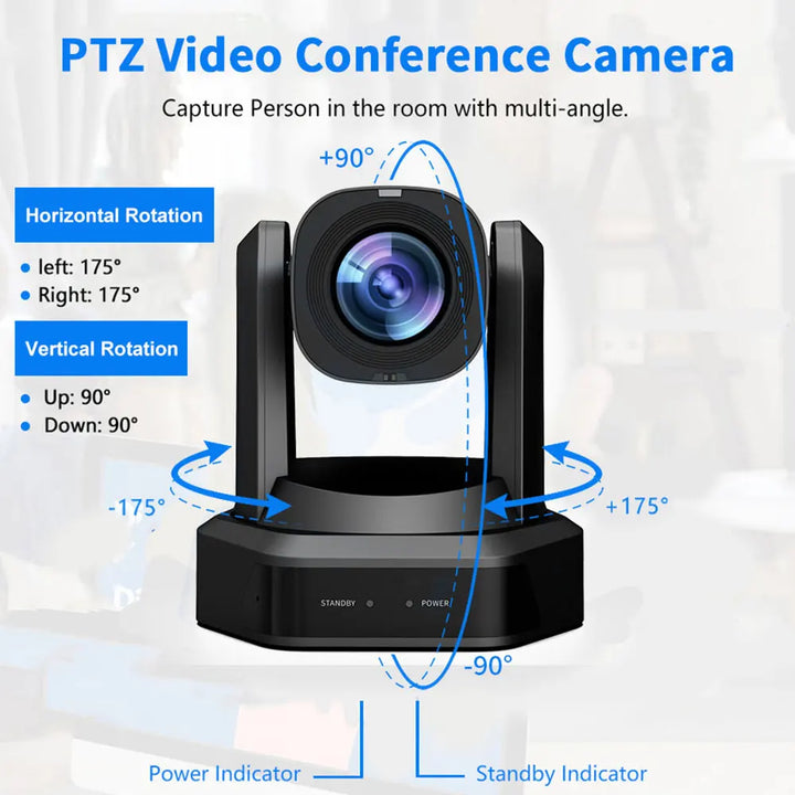 Runpu 1080P/60fps NDI Conference PTZ Video Camera 12/20/30x Zoom Ai Auto Tracking PTZ SDI Camera HDMI USB Outputs Support POE