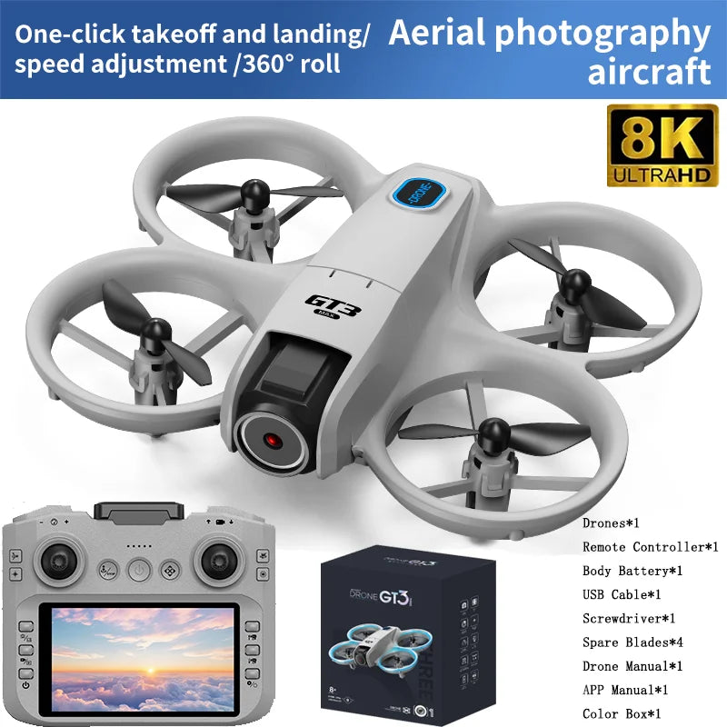 GT3 GPS 8K Drone with Dual Cameras & Obstacle Avoidance
