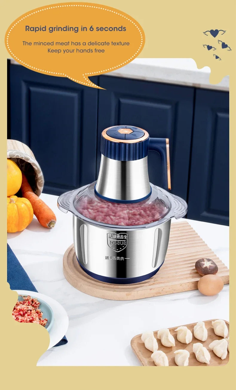 Stainless Steel Electric Meat Chopper & Food Processor