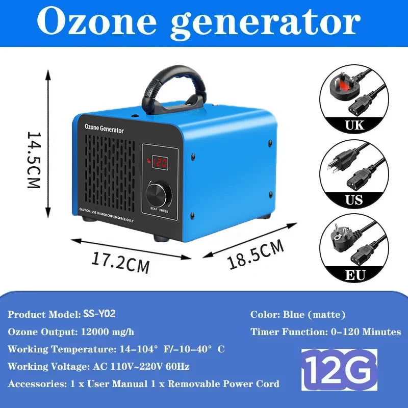 12g Ozone Generator Air Purifier for Home & Car