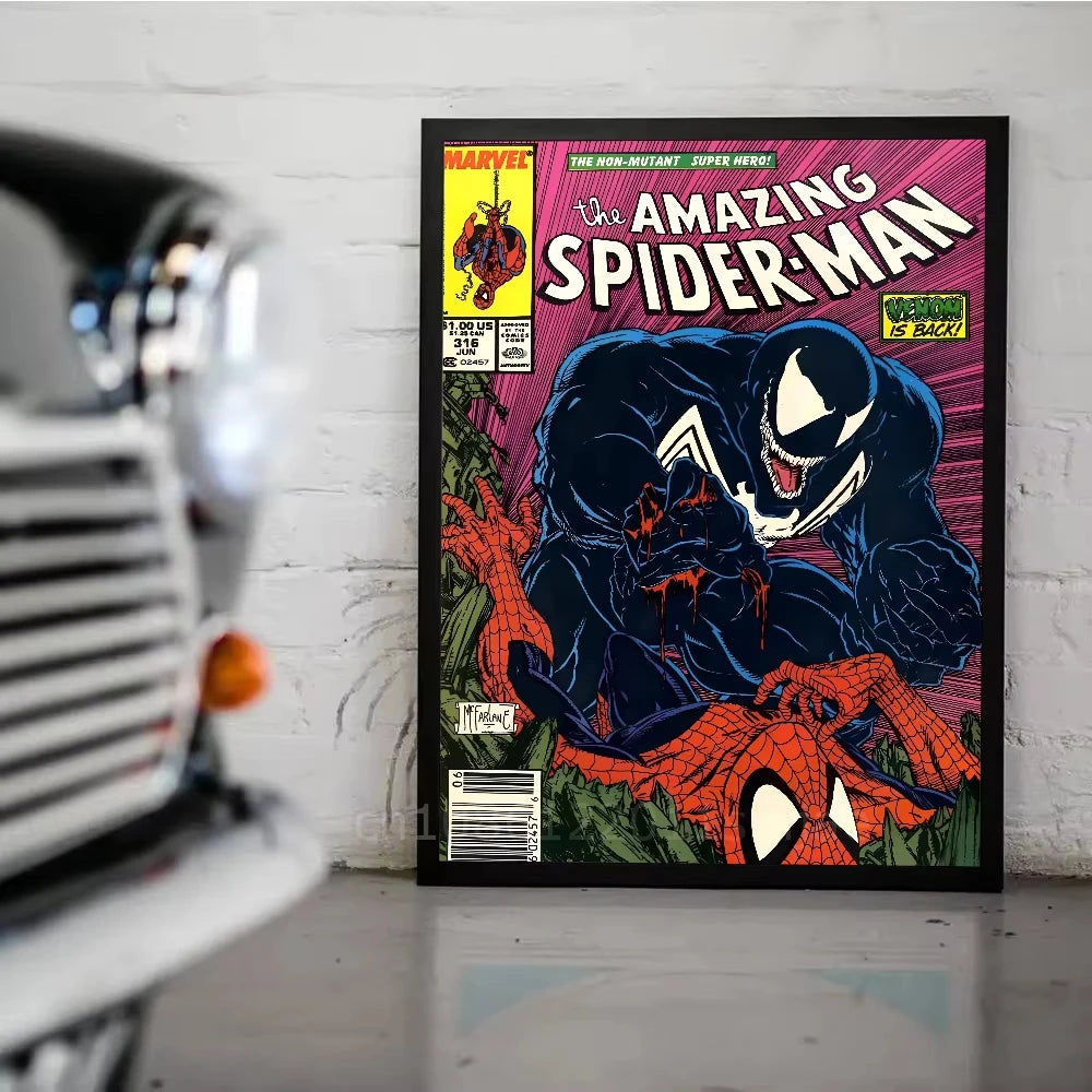 Cool S-Spider M-Man Poster Stickers art wall Murals decor Game Room Decor Gifts Kawaii HD painting Cat Cars