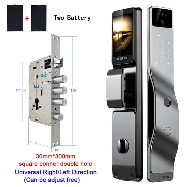 Tuya App Smart Lock Household Anti-theft Door Fingerprint Lock With Camera Password Lock Large Door Lock