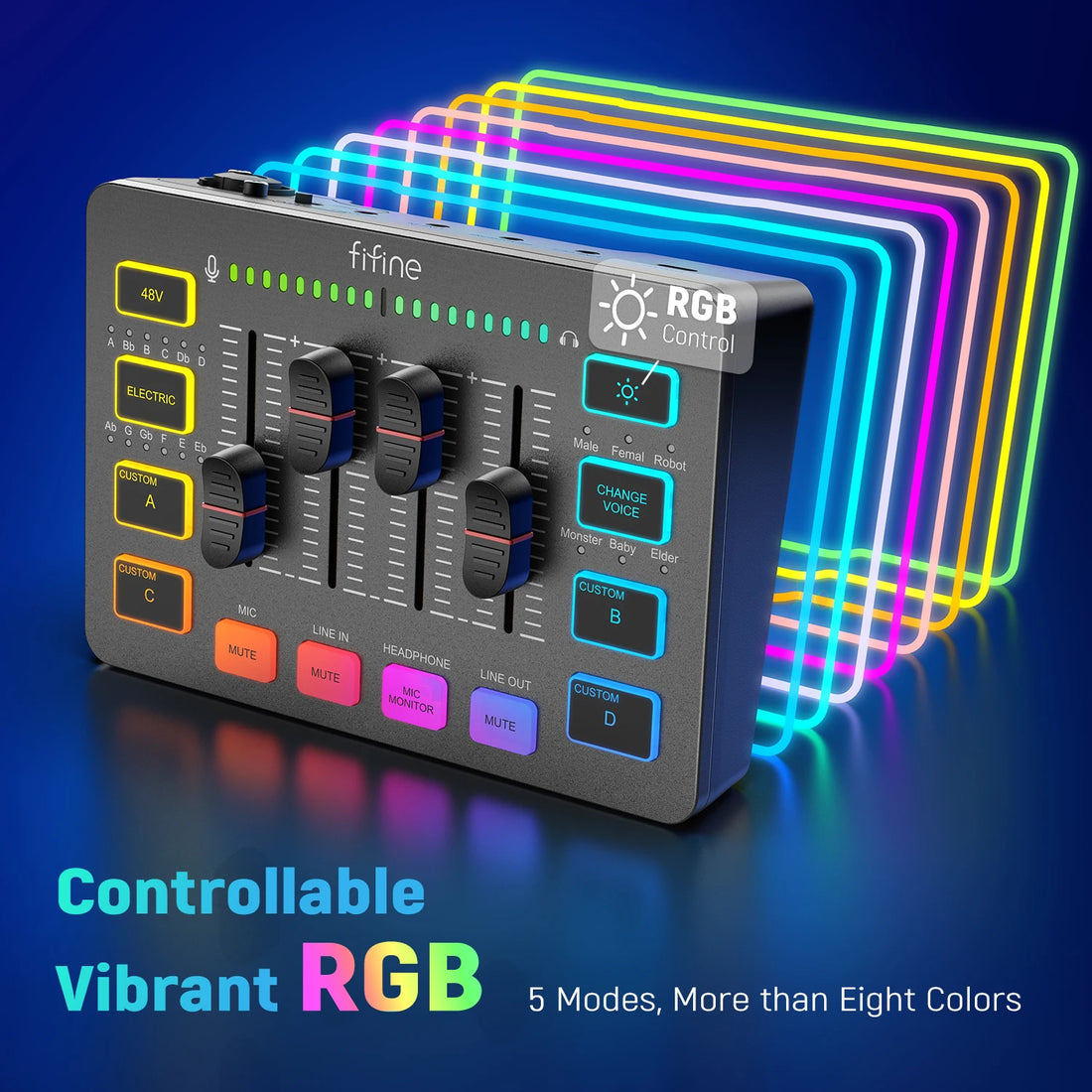 FIFINE SC3 RGB Gaming Audio Mixer