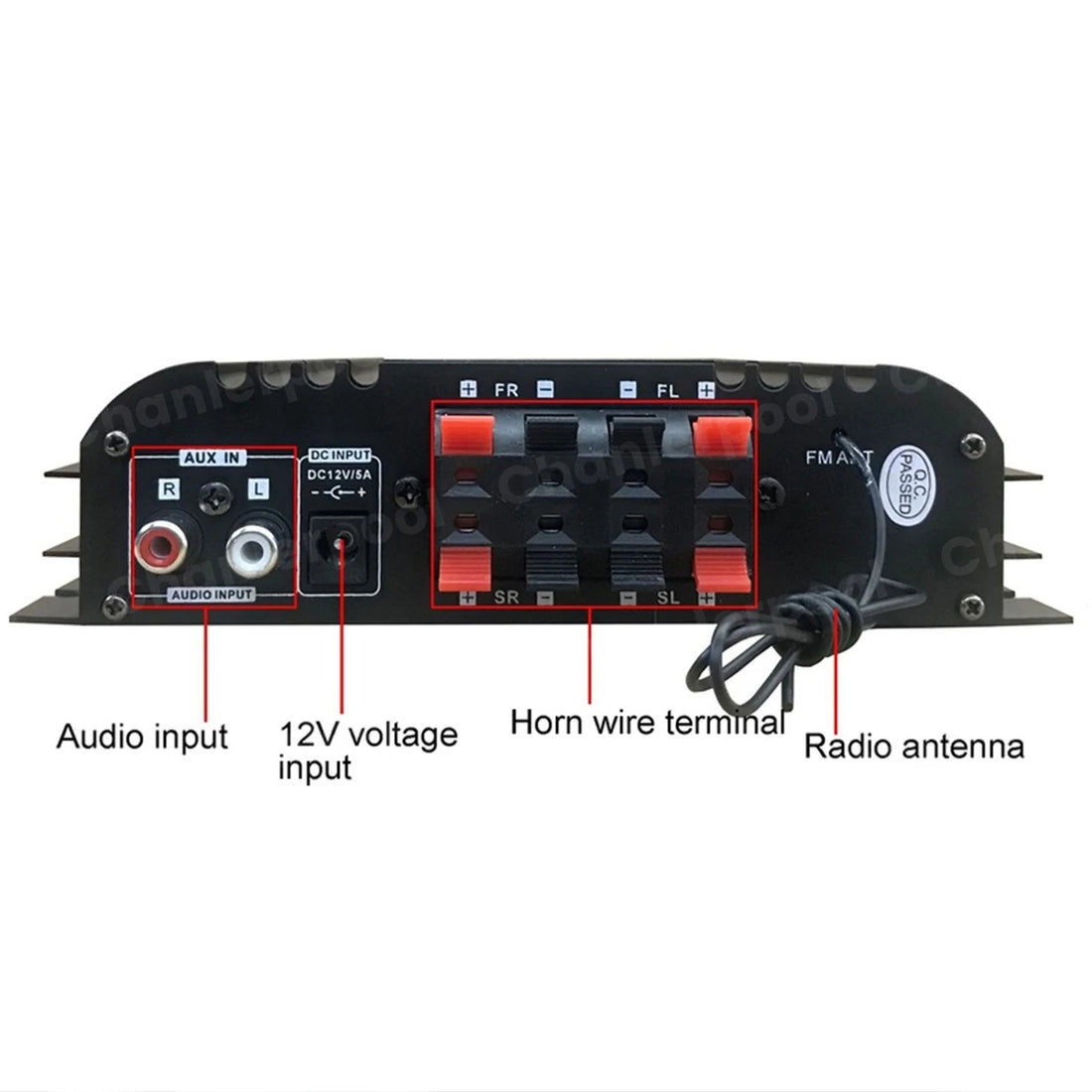 1600W HiFi Bluetooth 4-Channel Audio Amplifier