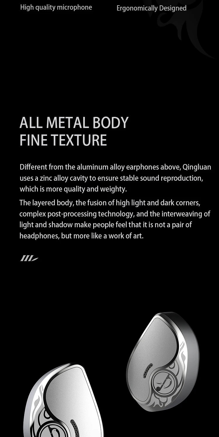 Zhulinniao Qingluan Z4 In-Ear Metal Headphones HiFi Sound Noise Cancelling for Music & Gaming Student And Office Use