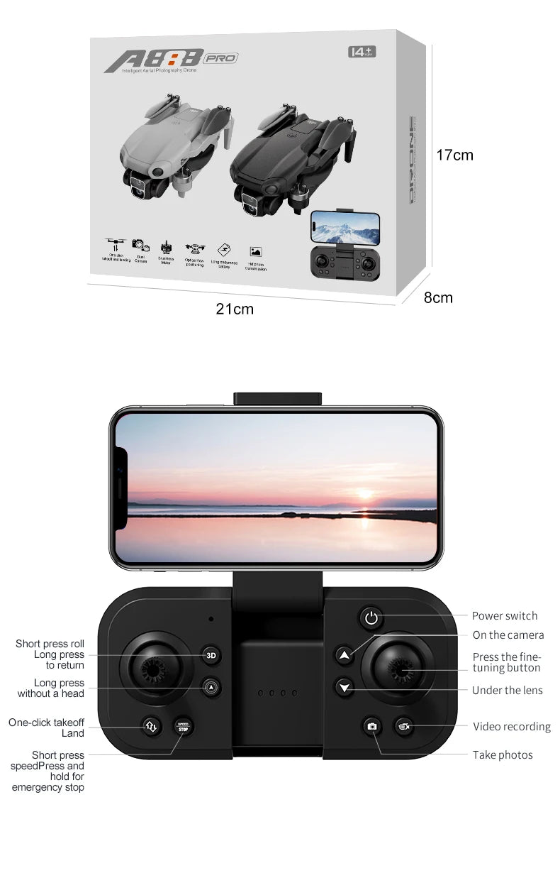 A888 Pro 4K Dual Camera Drone with Obstacle Avoidance