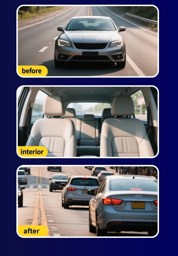 Car Dvr HD 1080P Dash Cam 3Lens Front Inside Rear Wide Angle Loop Recording Night Vision G-sensor Camera Vehicle Accessories