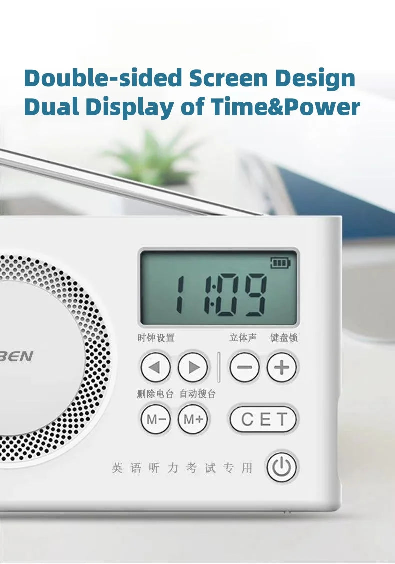 AIBEN C5S Mini Portable Rechargeable FM Radio