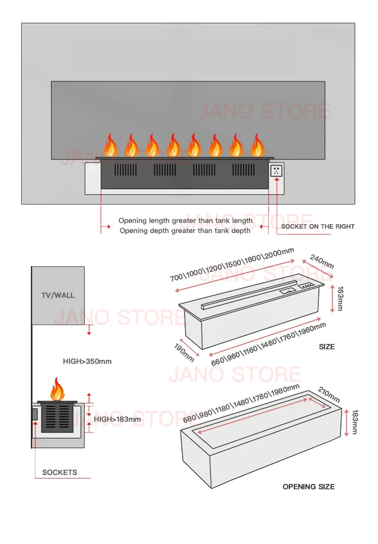 Water Vapor Fireplace Germicidal UV Lamps Customized 3D Flame Electric Fireplace Tv Stand Inserts Living Room Decorative