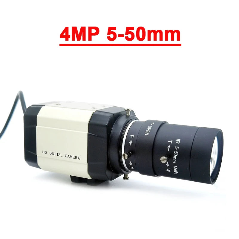 SUFCO 4MP USB WEBCam PC Camera 30fps 2560x1440 MJPG High Speed UVC BOX Camera Varifocal Zoom Lens 2.8-12mm/5-50mm or fix 6mmLens