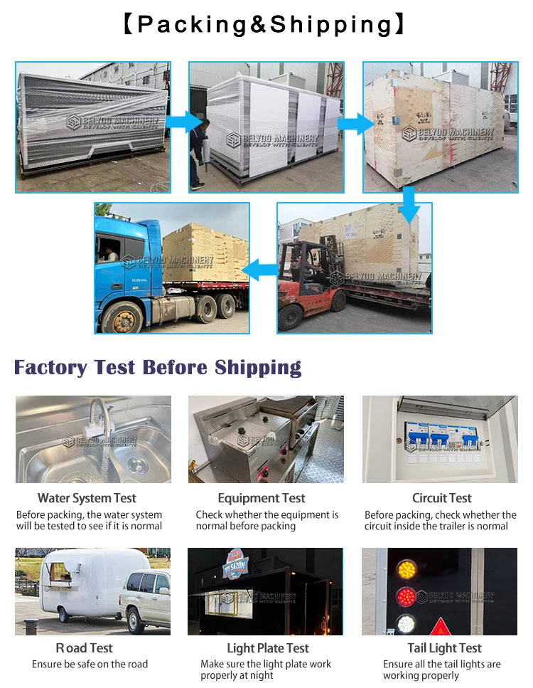 2024 9.8ft Street Food Truck Mobile Hot Dog Stand Food Truck With Full Kitchen Juice Vending Trailer Ice Cream Cart