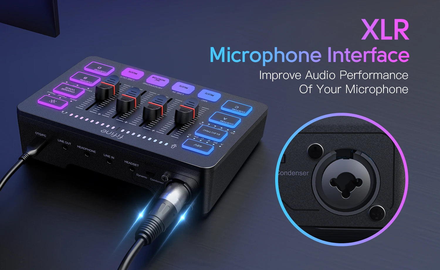FIFINE SC3 RGB Gaming Audio Mixer