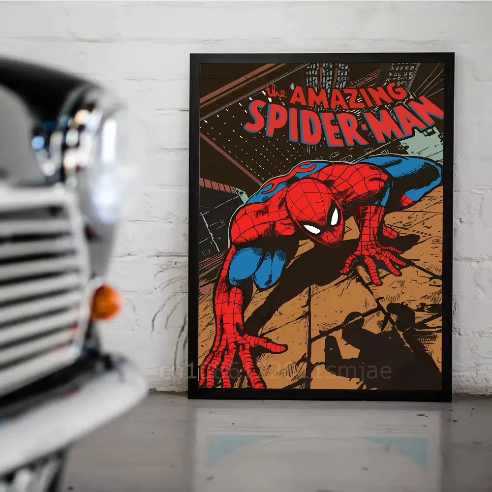 Cool S-Spider M-Man Poster Stickers art wall Murals decor Game Room Decor Gifts Kawaii HD painting Cat Cars