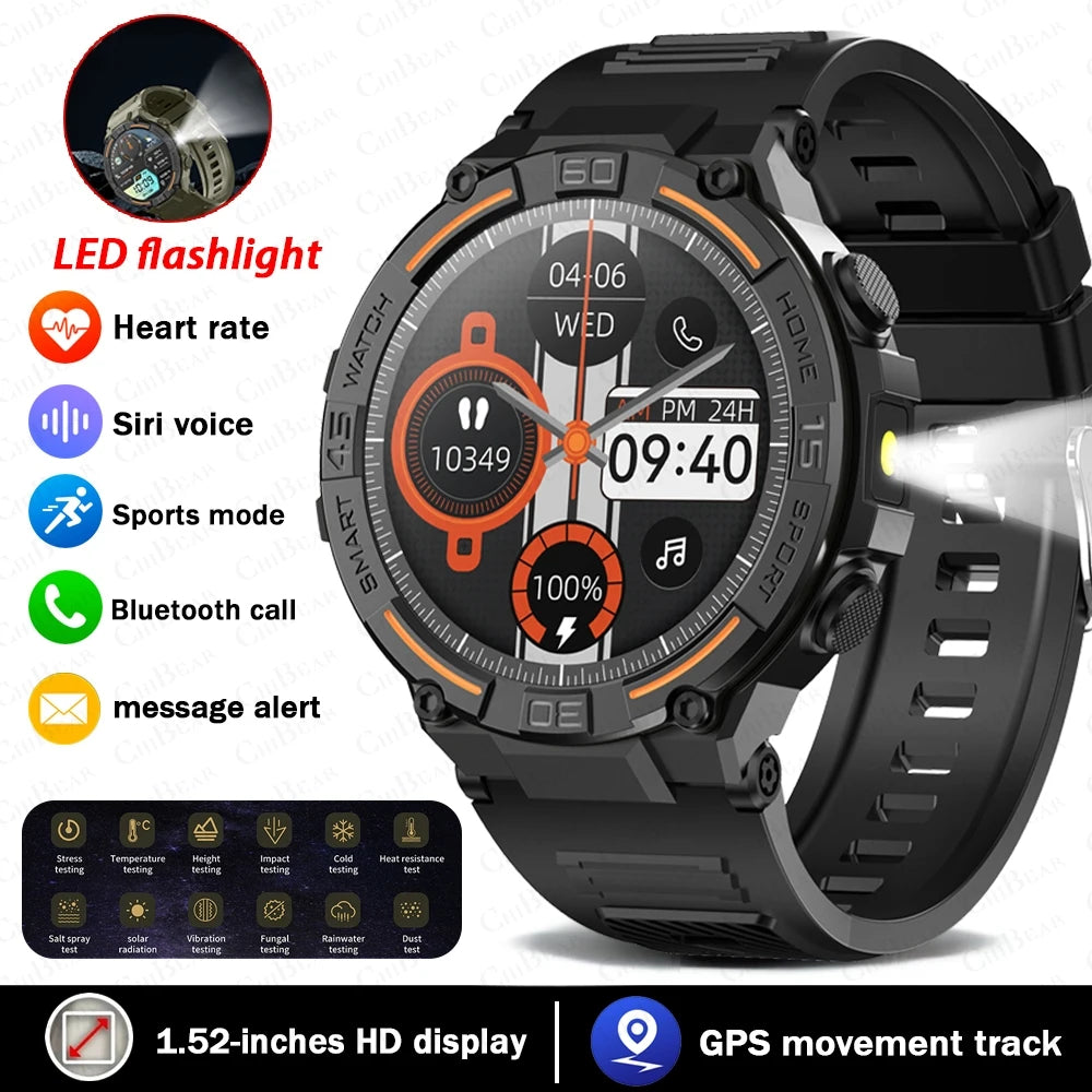 Military Smartwatch with HD Screen & BT Call