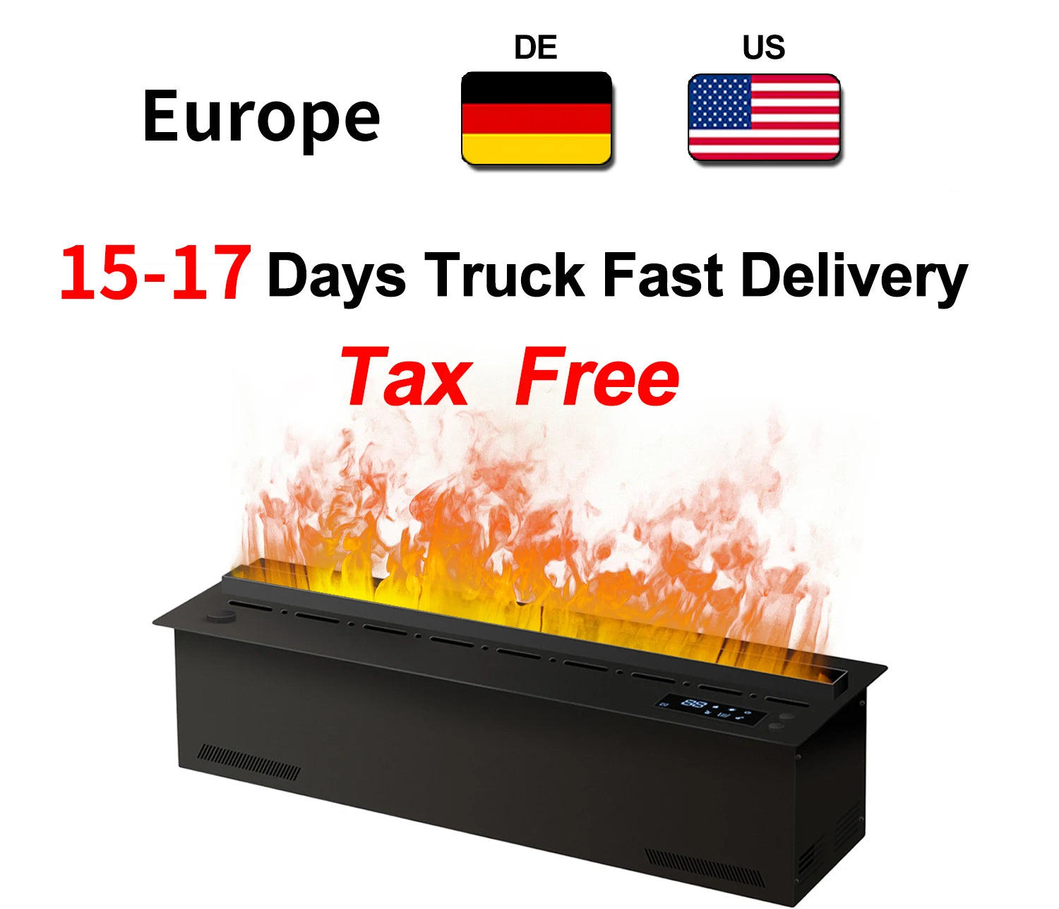 3D Steam Electric Fireplace with App Control Smart LED Flame Water Vapor Humidifier for Bedroom Living Room TV Decor