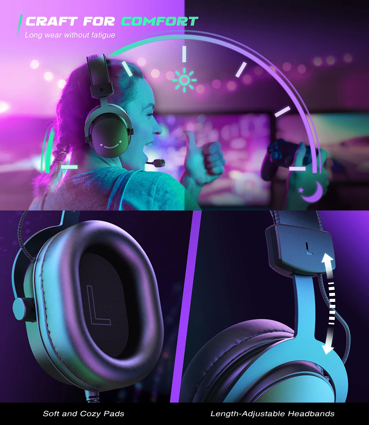 FIFINE H9 Wired Gaming Headset with 7.1 Surround Sound