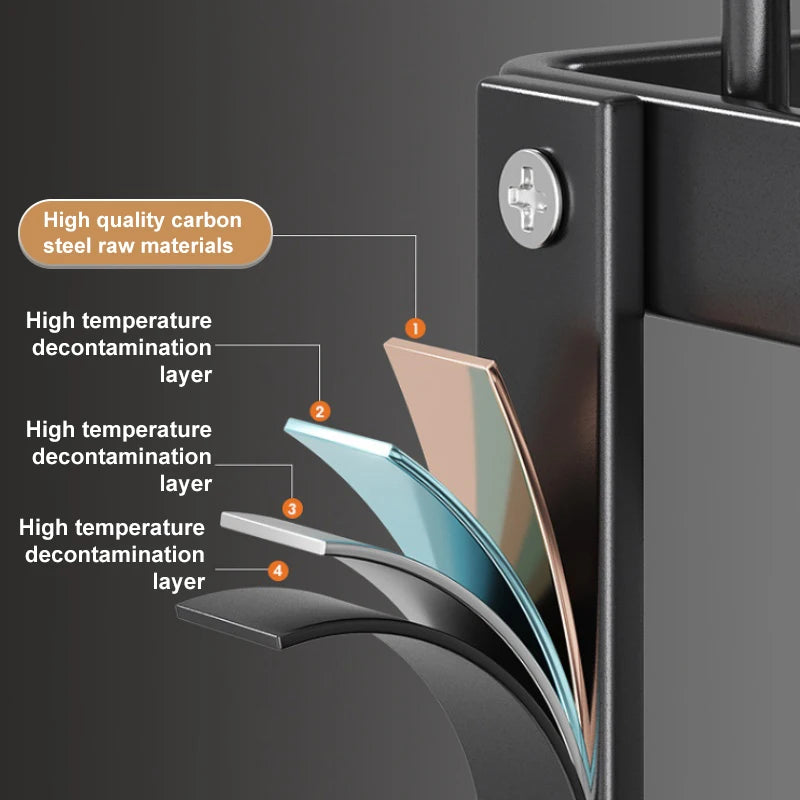 Large Dish Drying Rack with Drainboard & Swivel Spout – Black