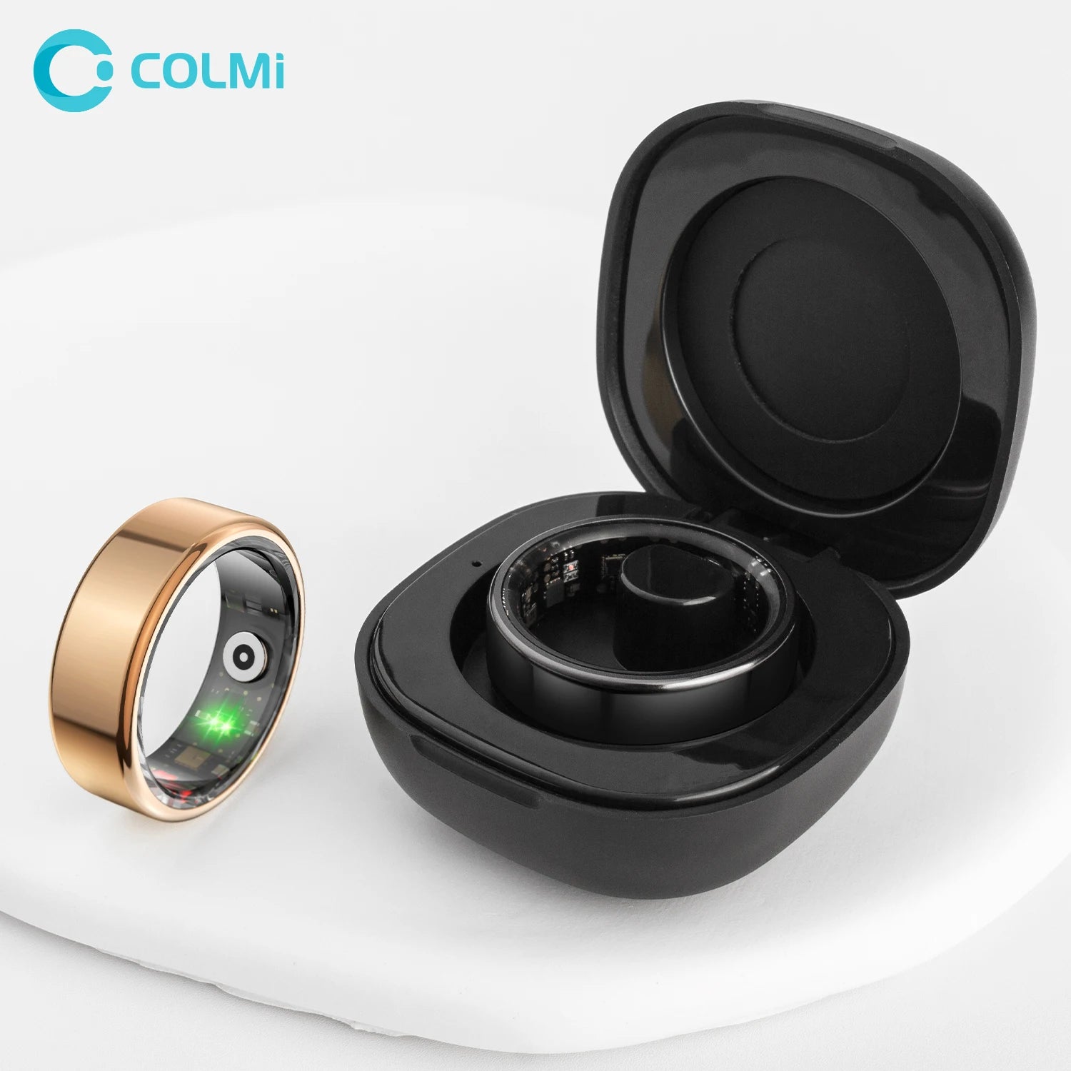 COLMI R02 Smart Ring – Health Monitor, 39-Day Battery, Waterproof with Charging Case
