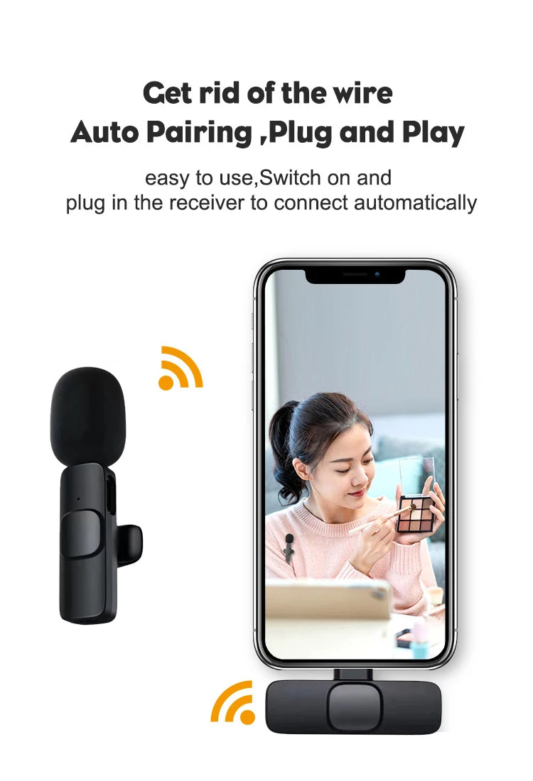 Wireless Mini Lavalier Microphone for iPhone & Android