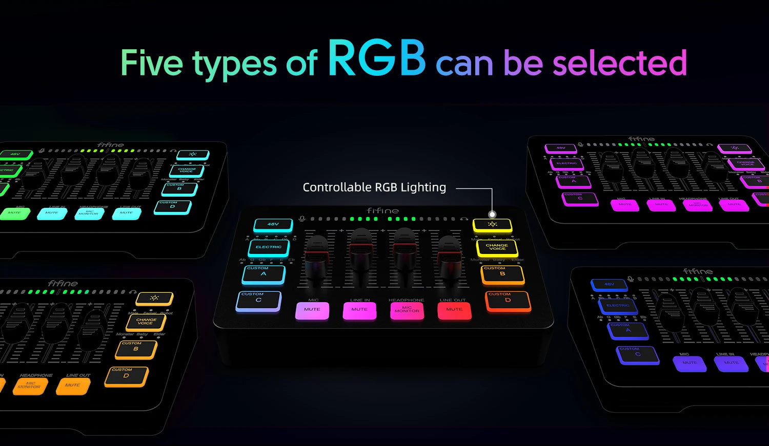 FIFINE SC3 RGB Gaming Audio Mixer