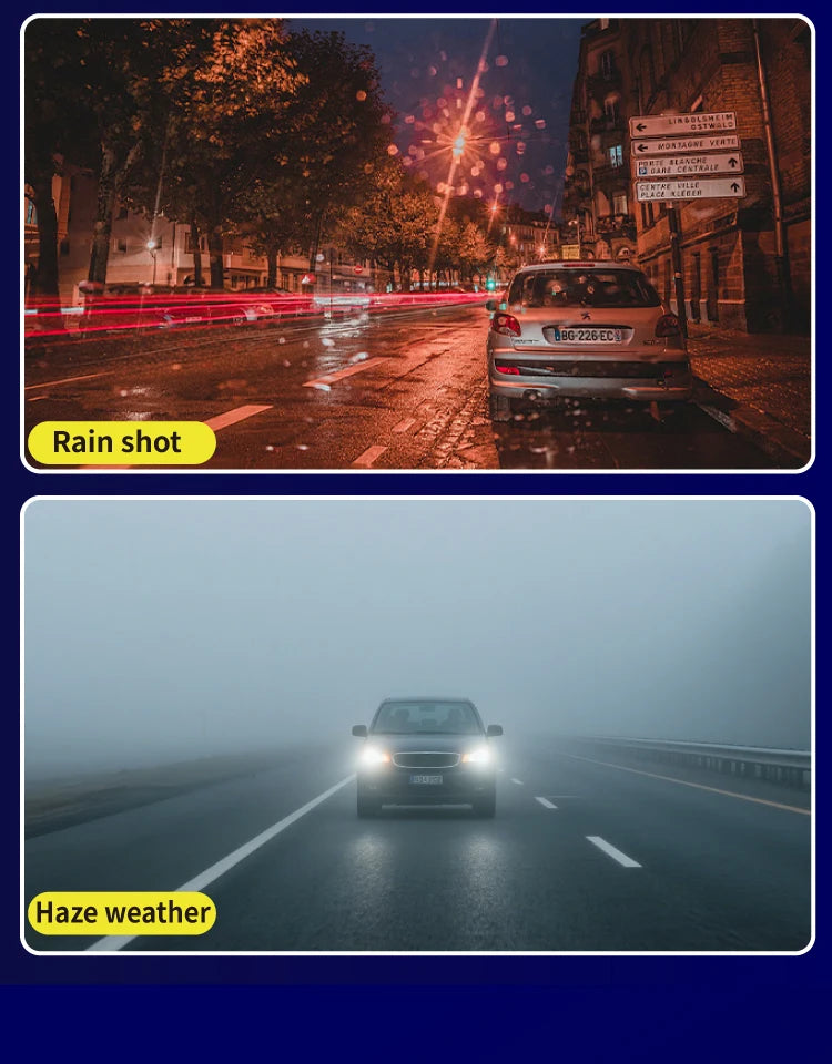 Car Dvr HD 1080P Dash Cam 3Lens Front Inside Rear Wide Angle Loop Recording Night Vision G-sensor Camera Vehicle Accessories