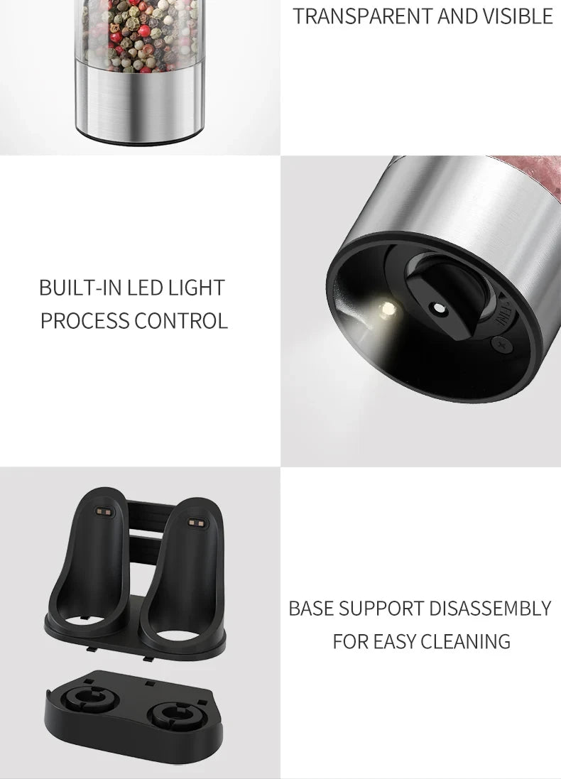 Electric Rechargeable Salt And Pepper Grinder