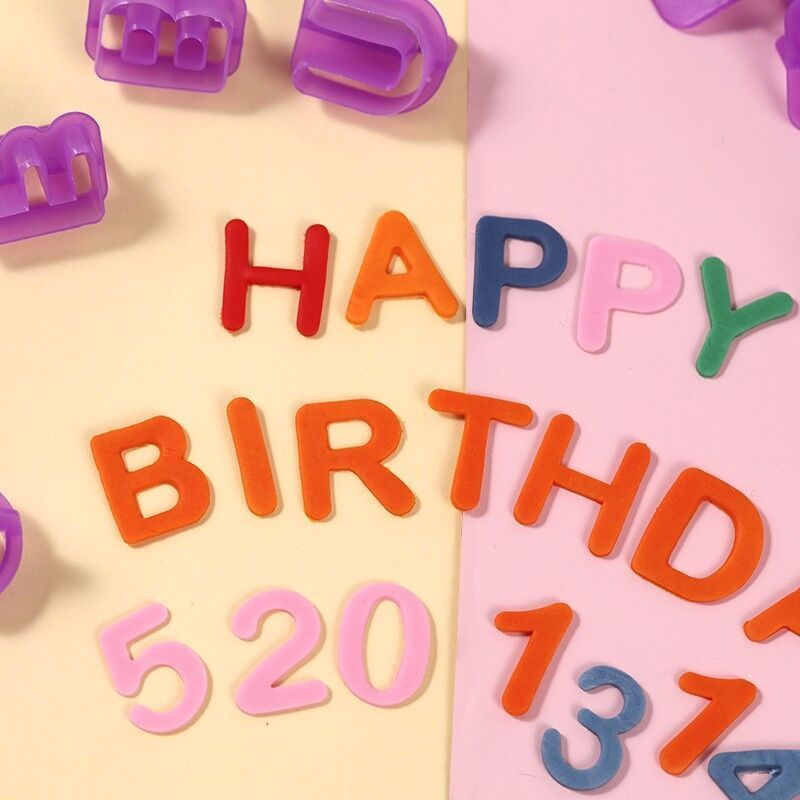40pcs/set Alphabet Cake Molds Figure Plastic Letter Fondant Mold Icing Cookie Cutter Number Cake Mould Baking Decorating Tools